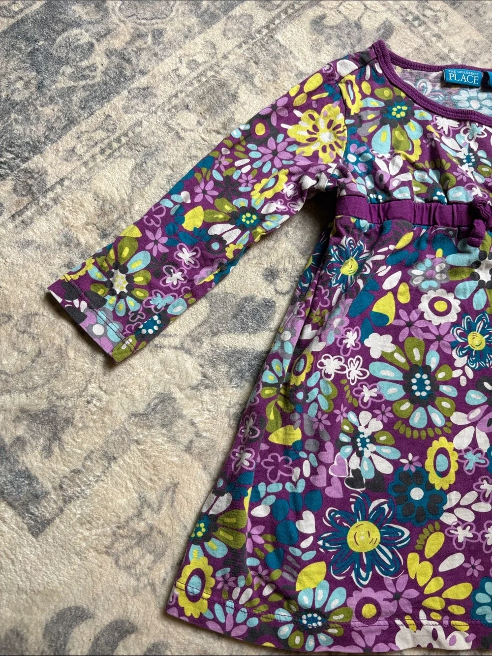 The Children's Place Purple Floral Long-Sleeve Dress for Kids